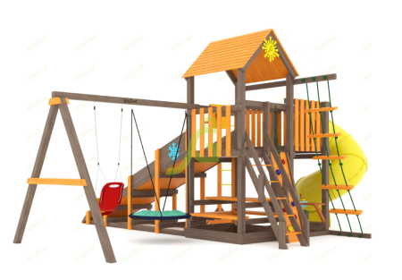 картинка Всесезонная площадка IgraGrad С с балконом и трубой SF от магазина Лазалка