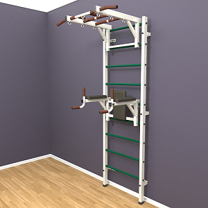 Шведская стенка "LittleSport" Long 2.0 (белый*зеленый)