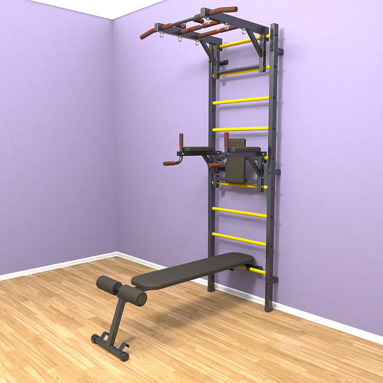 картинка Шведская стенка "LittleSport" Long 3.0 (черный*желтый) от магазина Лазалка