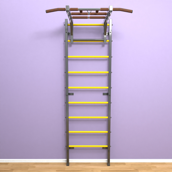 картинка Шведская стенка «LittleSport» Graphite Long желтые ступени от магазина Лазалка