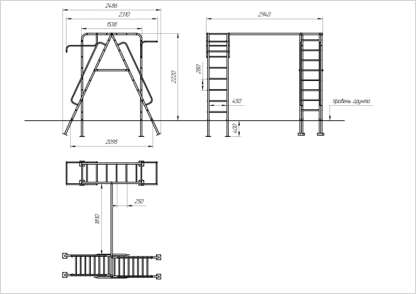 картинка Детский спортивный комплекс для дачи Пионер "Дачный" (Гнездо 80B) от магазина Лазалка