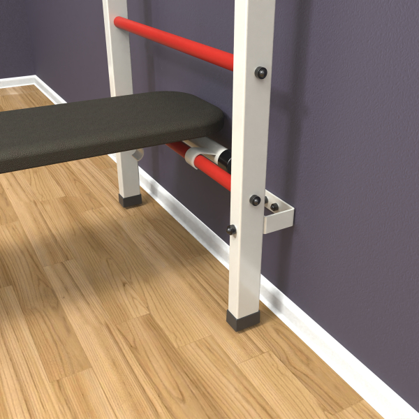 картинка Шведская стенка «LittleSport» White Pull-Up 3.0 красные ступени от магазина Лазалка