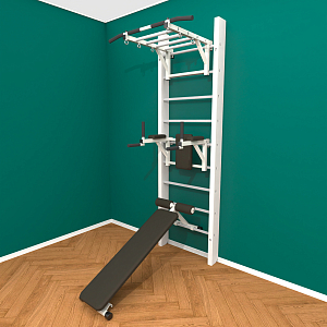 Брашированная шведская стенка "Кастерли" White РБС (Белые ступени)