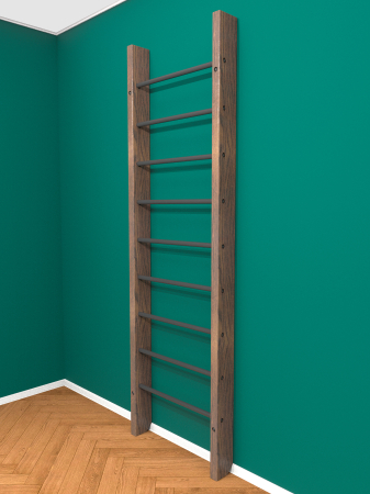 картинка Брашированная шведская стенка "Кастерли" Классик (Черные ступени) от магазина Лазалка