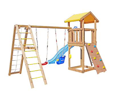 Детская площадка Пикник "Вариант" с наклонной лестницей и сеткой