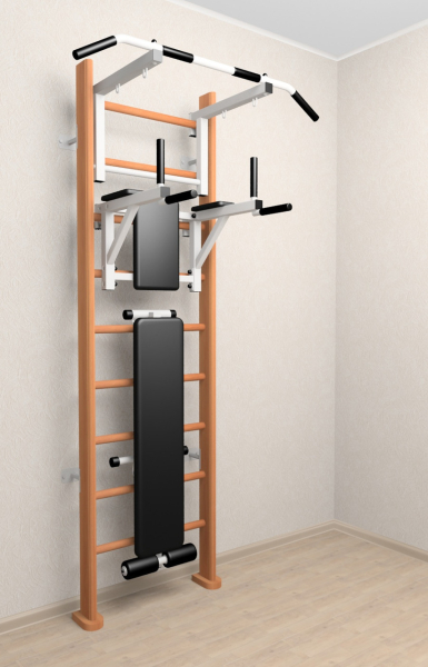 картинка Деревянная шведская стенка Sv Sport 905о (Турник стандарт/Брусья/Скамья) от магазина Лазалка