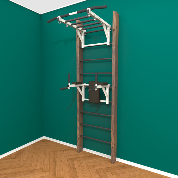 Брашированная шведская стенка "Кастерли" Классик РБ (Черныеступени)