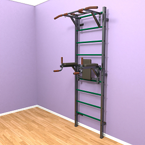 Шведская стенка "LittleSport" Pull-Up 2.0 (черный*зеленый)