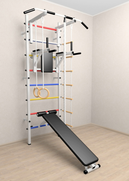 картинка Шведская стенка Sv Sport 506 (Турник стандарт/Брусья/Скамья/Канат/Кольца/Лестница) от магазина Лазалка