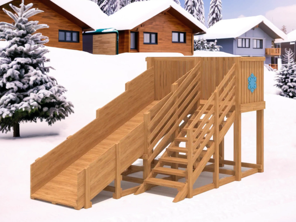 Деревянная зимняя горка "IgraGrad Snow Fox", скат 4 м