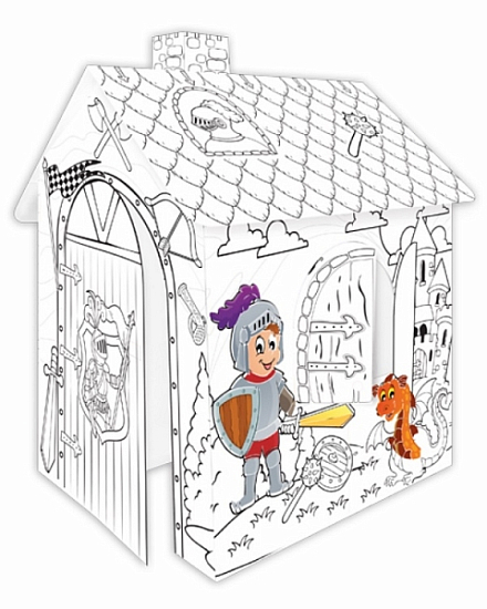 картинка Картонный домик-раскраска Mochtoys "Рыцарь" 11123 от магазина Лазалка