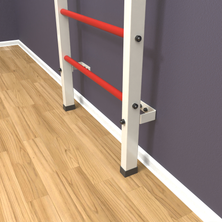 картинка Шведская стенка «LittleSport» Л Белый красные ступени от магазина Лазалка