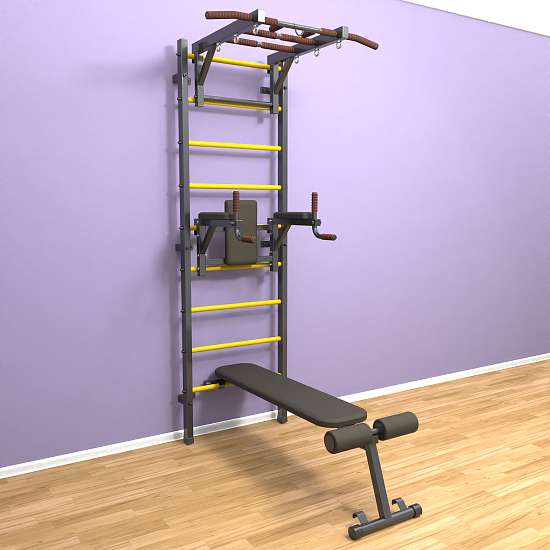 картинка Шведская стенка "LittleSport" Long 3.0 (черный*желтый) от магазина Лазалка