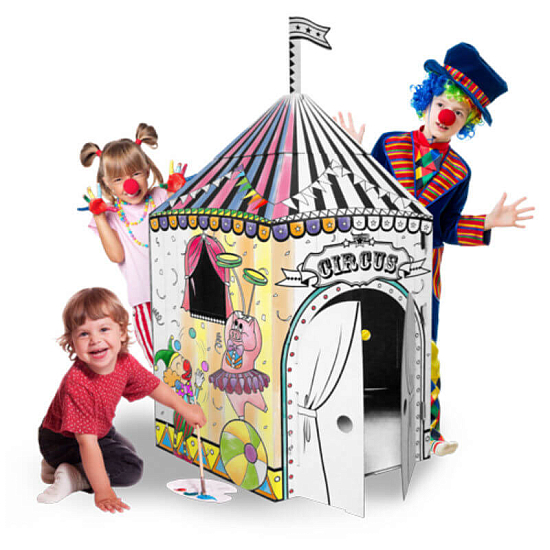 картинка Картонный домик-раскраска "Цирк" от магазина Лазалка