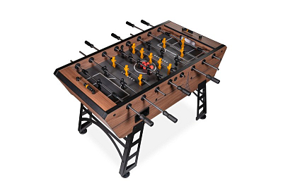 Игровой стол - футбол "Eiffel" (151х75,5х90см) коричнево-черный