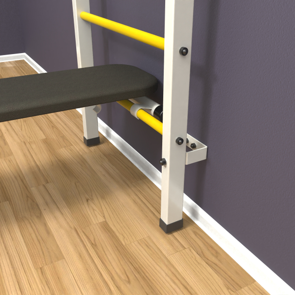 Шведская стенка «LittleSport» White Long 3.0 желтые ступени